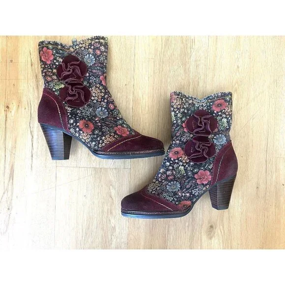 L' Atiste Simonetta Vintage Insired Sued Ankle Boots EU 37 - Picture 10 of 16